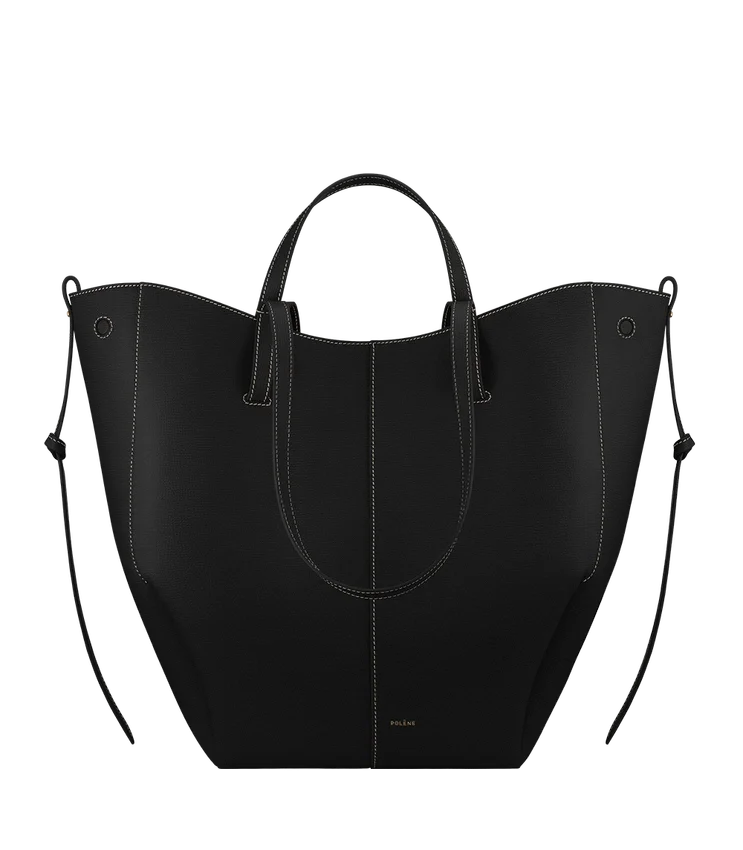 Cyme Tote Edition – teksturowana czarna z ecruowymi szwami
