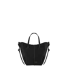 Cyme Tote Nano Edition – teksturowana czarna z ecruowymi szwami