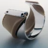 Edycja Ormé Cuff – srebro pokryte rodem z taupe skórą